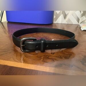 Janie and Jack black leather belt boys size 6-8 EUC